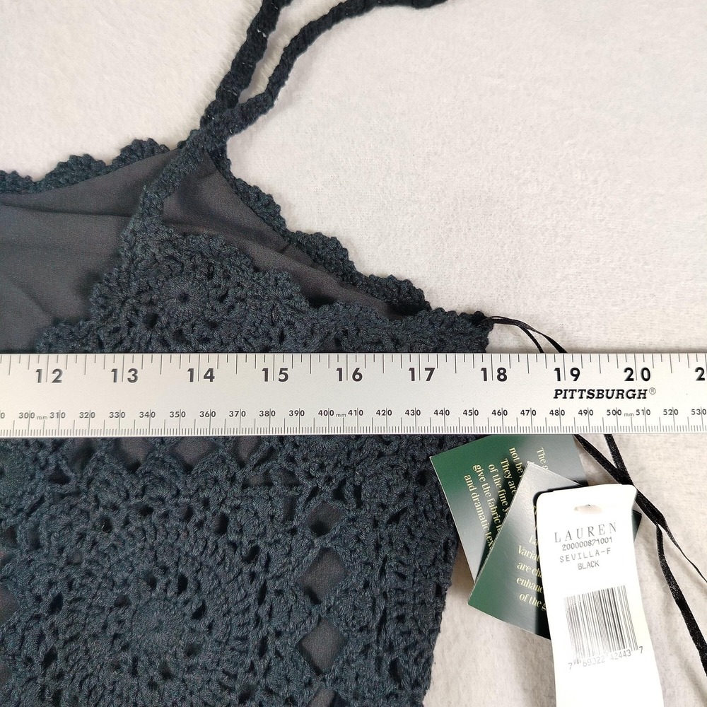 Lauren Ralph‎ Lauren Sweater Womens Medium Crochet Silk Blend Hand Knit Pullover - Picture 13 of 14